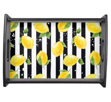 Lemons Marble Trivet, Yellow Lemon with Black Stripe, Lemon Kitchen Decor