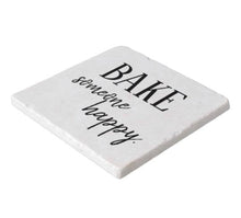 Marble Stone Trivet "Bake Someone Happy" Holiday Baking, Trivet with Words, Kitchen Decor