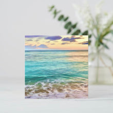 Ocean Flat Card, Blue Water Heaven, Hawaii Beach, Coastline, Photography Art, Tropical Island, Turquoise Ocean
