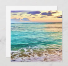 Ocean Flat Card, Blue Water Heaven, Hawaii Beach, Coastline, Photography Art, Tropical Island, Turquoise Ocean