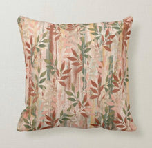 Fall Pillow, Earth Tones, Pillow and Cover, Blush, Burnt Orange, Green, Botanic, Leaves, Autumn Home Decor