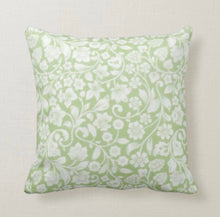 Christmas Reindeer Pillow, Antique Pattern, Mint Green, Cream, Red, and Brown, Christmas Pillow
