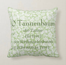 Christmas Reindeer Pillow, Antique Pattern, Mint Green, Cream, Red, and Brown, Christmas Pillow