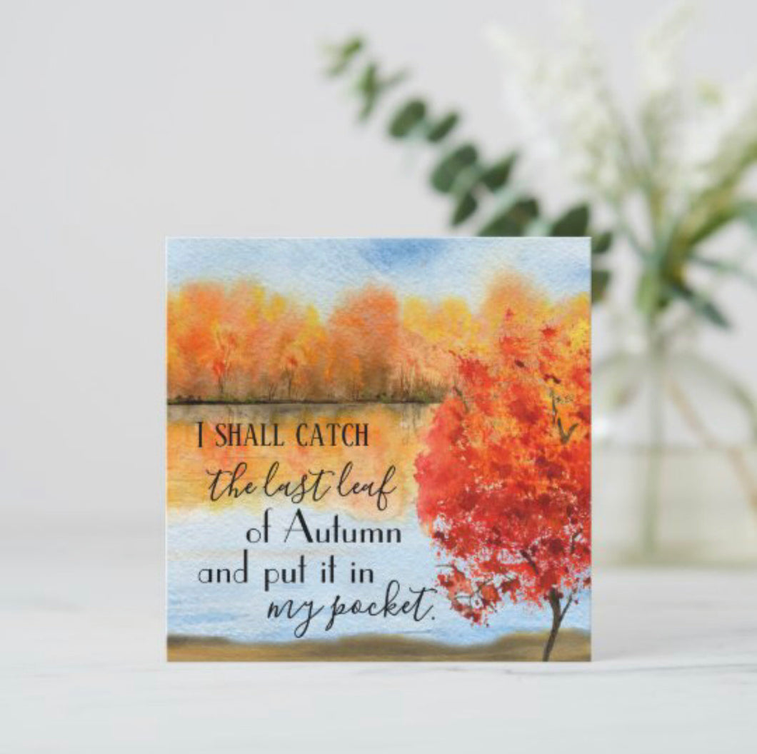 Autumn Greeting Card, Flat, Quote 
