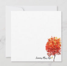 Autumn Greeting Card, Flat, Quote "I Shall Catch the Last Leaf in Autumn and Put It In My Pocket" Watercolor Fall Landscape, Fall Blank Card