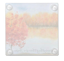 Autumn Glass Coaster, Quote "For everything there is a season." Watercolor Fall Landscape, Fall Decor, Fall Coaster, Fall Gift, Thanksgiving