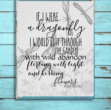 Dragonfly Tabletop Plaque with Easel, Quote, If I Were a Dragonfly 8 X 10 or 5 X 7, Whimsical Home Decor, Dragonfly Decor