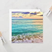 Ocean Flat Card, Blue Water Heaven, Hawaii Beach, Coastline, Photography Art, Tropical Island, Turquoise Ocean