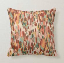 Fall Pillow, Watercolor Blush Strokes, Pillow and Cover, Shades of Peach to Burgundy, Earth Tones, Autumn Decor