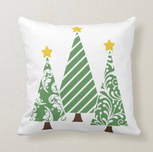 Christmas Reindeer Pillow, Antique Pattern, Mint Green, Cream, Red, and Brown, Christmas Pillow