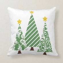 Christmas Damask Pillow, Mint Green and White Throw Pillow