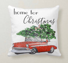 Retro Christmas Pillow, Snowflake Pattern, White, Red, Gray, MId-Century Christmas Decor, Cabin Style