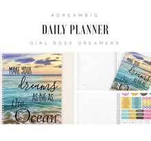 Set Ocean Daily Planner, "Dreams As Big As the Ocean" with Flat Card/Envelope, Gift Giving, Beach Theme