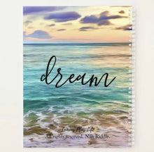 Set of 3, Ocean Daily Planner "Dreams As Big As the Ocean" Flat Card w/Envelope, Ocean Glass Coaster, Beach Theme Gift Set, Office Gift Set