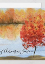 Autumn Greeting Card, Flat, Set of 3, Quote "For everything there is a season." Watercolor Fall Landscape, Fall Greeting Card to Frame, 5 X 7, Blank