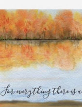 Autumn Greeting Card, Flat, Set of 3, Quote "For everything there is a season." Watercolor Fall Landscape, Fall Greeting Card to Frame, 5 X 7, Blank