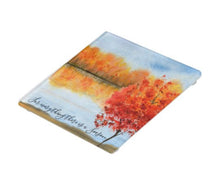 Autumn Glass Coaster, Quote "For everything there is a season." Watercolor Fall Landscape, Fall Decor, Fall Coaster, Fall Gift, Thanksgiving