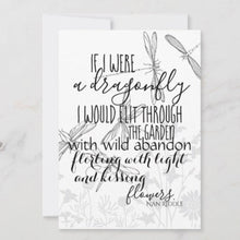 Dragonfly Flat Card Set, If I Were a Dragonfly, Quote, Whimsical, Blank Card with Envelope, 5 X 7, Ready to Frame, Set of 3
