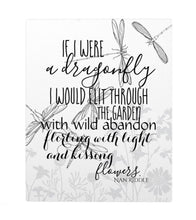 Dragonfly Tabletop Plaque with Easel, Quote, If I Were a Dragonfly 8 X 10 or 5 X 7, Whimsical Home Decor, Dragonfly Decor