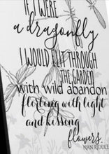 Dragonfly Tabletop Plaque with Easel, Quote, If I Were a Dragonfly 8 X 10 or 5 X 7, Whimsical Home Decor, Dragonfly Decor