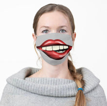 Face Mask "Chewing on Lips" Big Mouth, Men and Women Funny Mask, Halloween Smile Mask