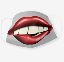 Face Mask "Chewing on Lips" Big Mouth, Men and Women Funny Mask, Halloween Smile Mask