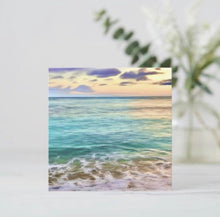 Ocean Gift Set of 2, Glass Coaster "Make Your Dreams As Big As the Ocean" Matching Flat Card w/Envelope, Beach Ocean Theme Gifts