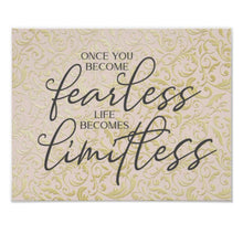 Home Office Prints, Ready to Frame, Wall Decor "Once You Become Fearless Life Becomes Limitless" Home Office Wall Art