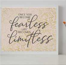 Home Office Prints, Ready to Frame, Wall Decor "Once You Become Fearless Life Becomes Limitless" Home Office Wall Art