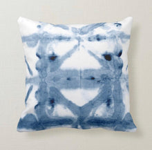Shibori Design Throw Pillow, Square, Indigo, Boho Home, Boho Pillow, Washable, Size 16 X 16