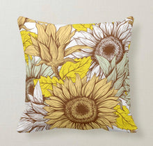 Sunflower Pillow, Pillow and Insert, 16 X 16, Totally Washable, Sunflower Home Decor, Front Porch Pillow, Floral Pillow