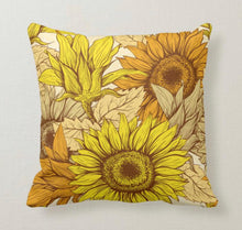 Sunflower Pillow, Pillow and Insert, 16 X 16, Totally Washable, Sunflower Home Decor, Front Porch Pillow, Floral Pillow