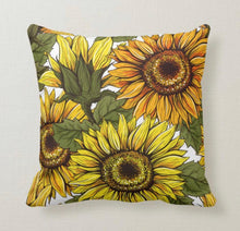 Sunflower Pillow, Pillow and Insert, 16 X 16, Totally Washable, Sunflower Home Decor, Front Porch Pillow, Floral Pillow