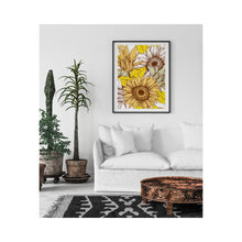 Sunflower Wall Art, Sunflower Print, Poster, Ready to Frame, Sunflower Wall Decor, Sunflower Home Decor, Sunflower Floral Print