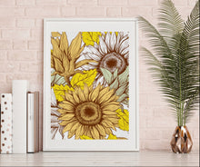 Sunflower Wall Art, Sunflower Print, Poster, Ready to Frame, Sunflower Wall Decor, Sunflower Home Decor, Sunflower Floral Print