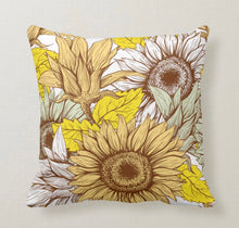 Sunflower Pillow, Pillow and Insert, 16 X 16, Totally Washable, Sunflower Home Decor, Front Porch Pillow, Floral Pillow