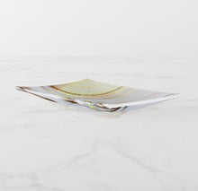 Abstract Glass Tray, Trinket Dish "Sunset" Abstract Design, Spa Bathroom, Elegant Escape