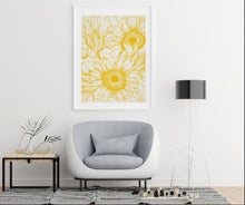Sunflower Wall Art, Sunflower Print, Poster, Ready to Frame, Sunflower Wall Decor, Sunflower Home Decor, Sunflower Floral Print
