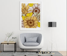 Sunflower Wall Art, Sunflower Print, Poster, Ready to Frame, Sunflower Wall Decor, Sunflower Home Decor, Sunflower Floral Print