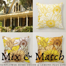 Sunflower Pillow, Pillow and Insert, 16 X 16, Totally Washable, Sunflower Home Decor, Front Porch Pillow, Floral Pillow