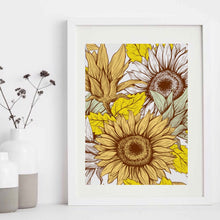 Sunflower Wall Art, Sunflower Print, Poster, Ready to Frame, Sunflower Wall Decor, Sunflower Home Decor, Sunflower Floral Print