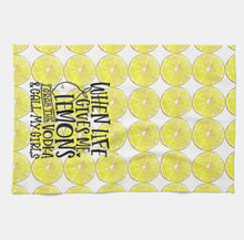 Funny Kitchen Towel, Lemon Pattern, "When Life Gives Me Lemons..." Gift For Her, Lemon Kitchen