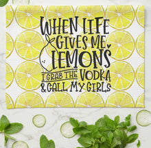 Funny Kitchen Towel, Lemon Pattern, "When Life Gives Me Lemons..." Gift For Her, Lemon Kitchen