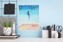 Ocean Wall Art, Ocean and Boat Wall Art Print, Watercolor Ocean, Boat, Quote "Life Begins at the End of Your Comfort Zone" Wall Decor