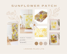 Sunflower Bath Mat, Sunflower Floral Print, Sunflower Bath Decor, Yellow, Brown, Sage Sunflower Design