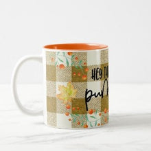 Ceramic Mug "Hey There Pumpkin" Buffalo Plaid, Pumpkins, Fall Mug, Gift for Her, Mug for Her, Mug  Fall Hostess Gift, Fall Friendship Gift