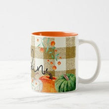 Ceramic Mug "Hey There Pumpkin" Buffalo Plaid, Pumpkins, Fall Mug, Gift for Her, Mug for Her, Mug  Fall Hostess Gift, Fall Friendship Gift