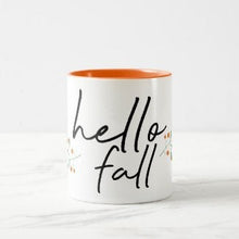 Fall Ceramic Mug "Hello Fall" Fall Drinkware, Fall Gifts for Her, Fall Hostess Gifts, Mug With Words