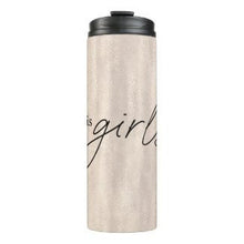 Thermal Tumbler "this girl can" 12oz, Stainless Steel, Flip Top, Blush Pearl Design, Gift for Her, Travel Tumbler, Office Tumbler, Drinkware