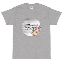 Cotton Unisex T-shirt "You Are Strong" Floral Sublimation, T-shirt With Words, Women T-shirt